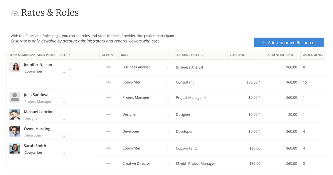 Project Settings: Rates & Roles – Kantata Knowledge Base