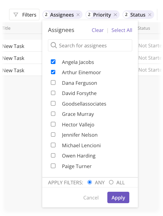 Filters Overview Kantata Knowledge Base
