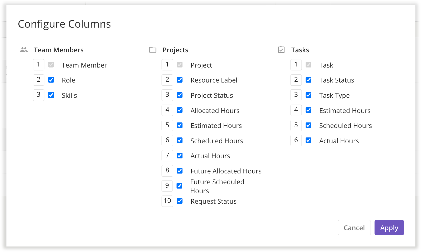 Configure Columns Modal for All Rows.png