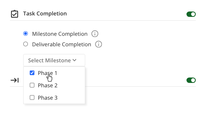 project pulse settings - selecting milestone for surveys.png