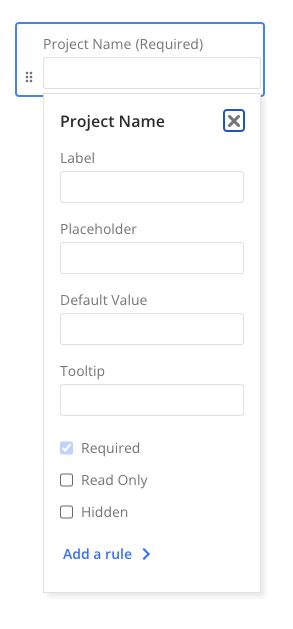 Field configuration options