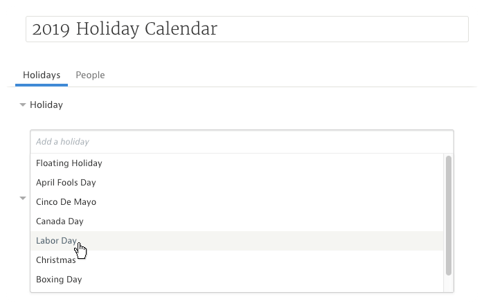 Holiday Calendars – Kantata Knowledge Base