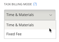 Task Billing Mode setting in Project Settings