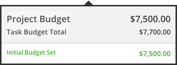 Project budget modal